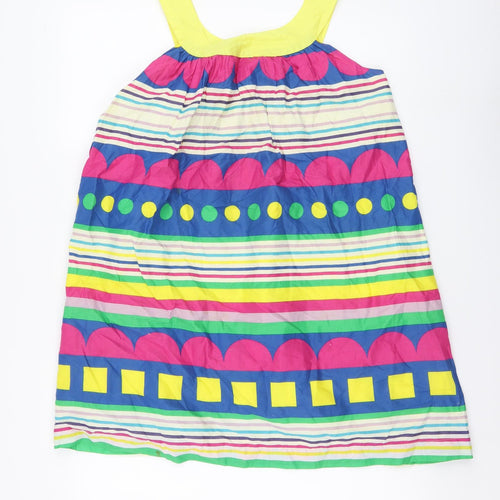 United Colors of Benetton Womens Multicoloured Striped Cotton A-Line Size XS Round Neck Pullover