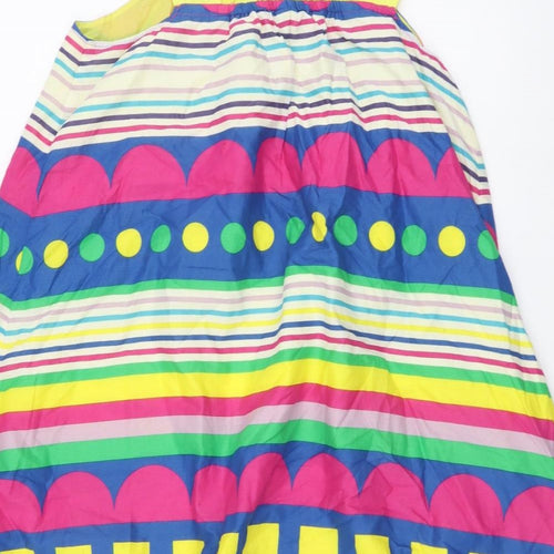 United Colors of Benetton Womens Multicoloured Striped Cotton A-Line Size XS Round Neck Pullover
