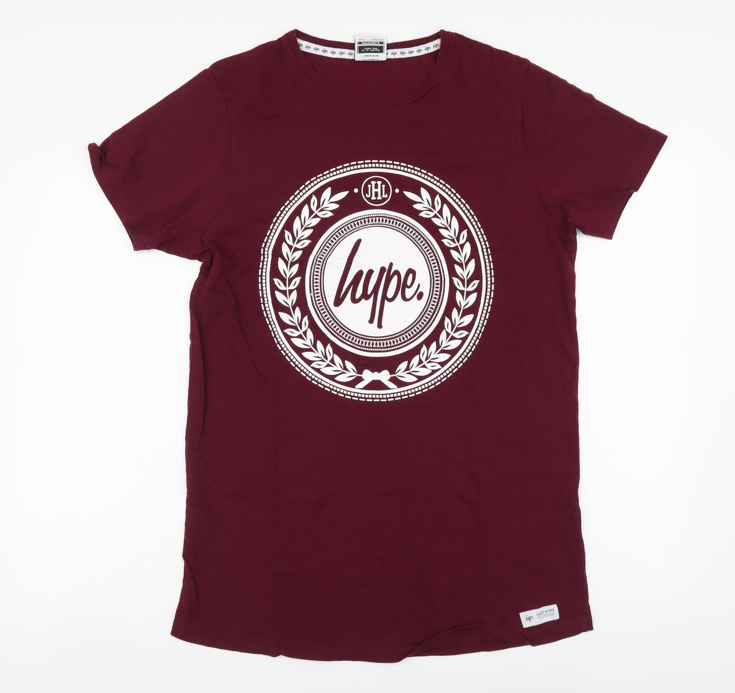Hype Mens Purple Cotton T-Shirt Size L Round Neck