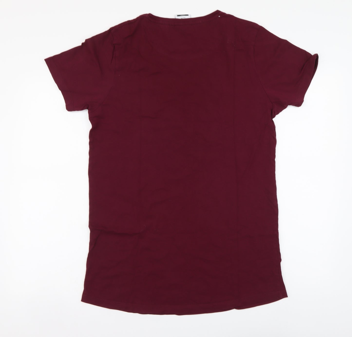 Hype Mens Purple Cotton T-Shirt Size L Round Neck