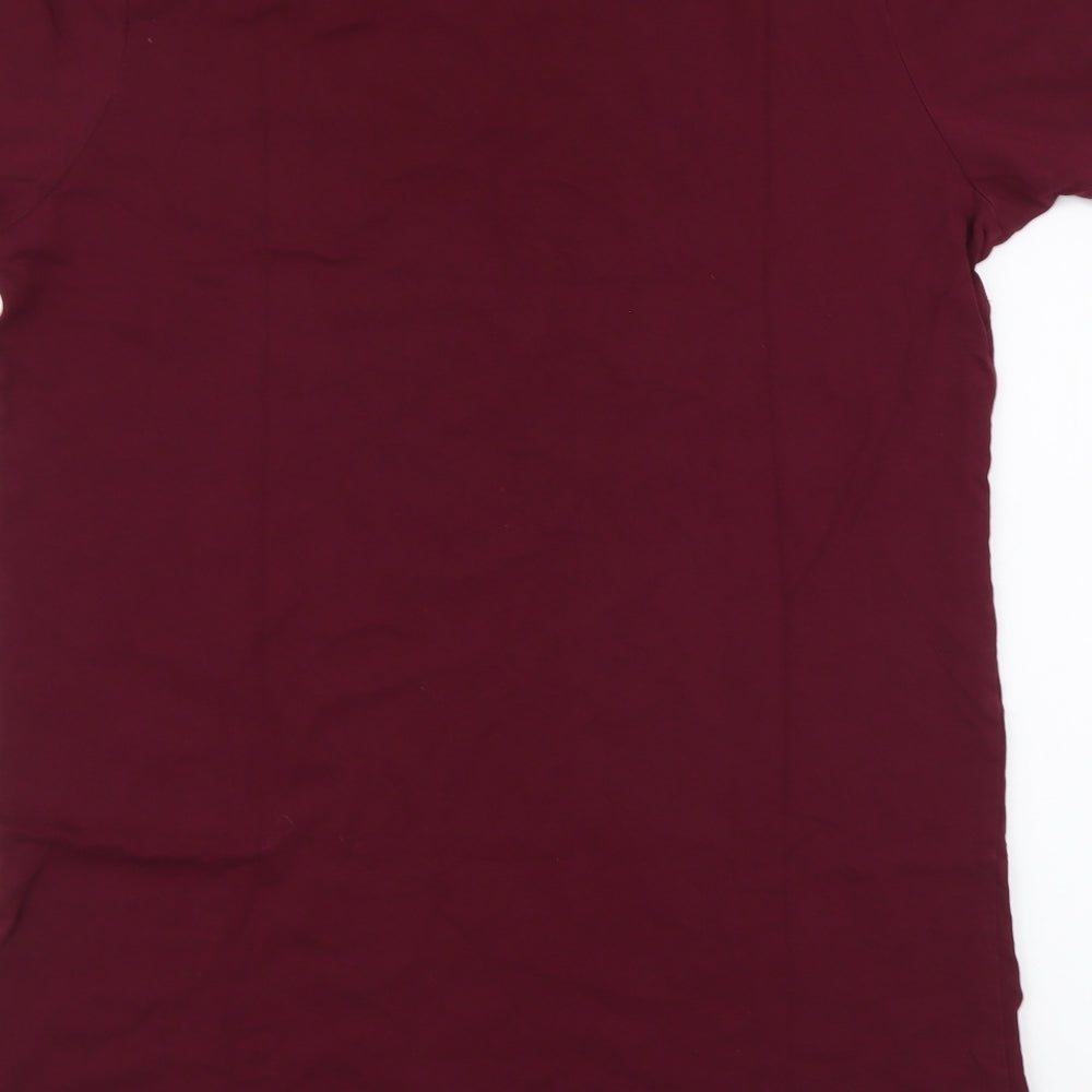 Hype Mens Purple Cotton T-Shirt Size L Round Neck