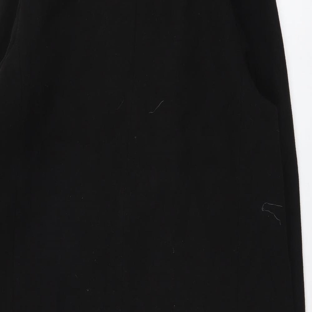 New Look Womens Black Overcoat Coat Size 14 Button