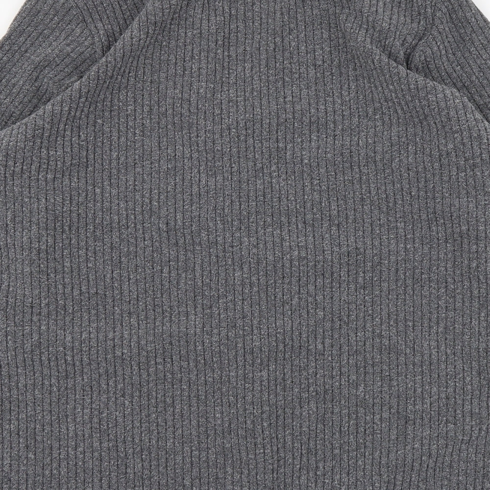 NEXT Womens Grey V-Neck Nylon Cardigan Jumper Size 12