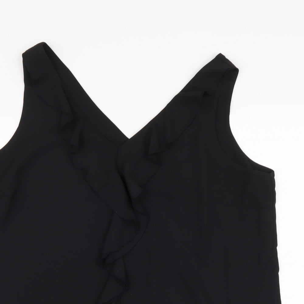 Wallis Womens Black Polyester Basic Tank Size 16 V-Neck
