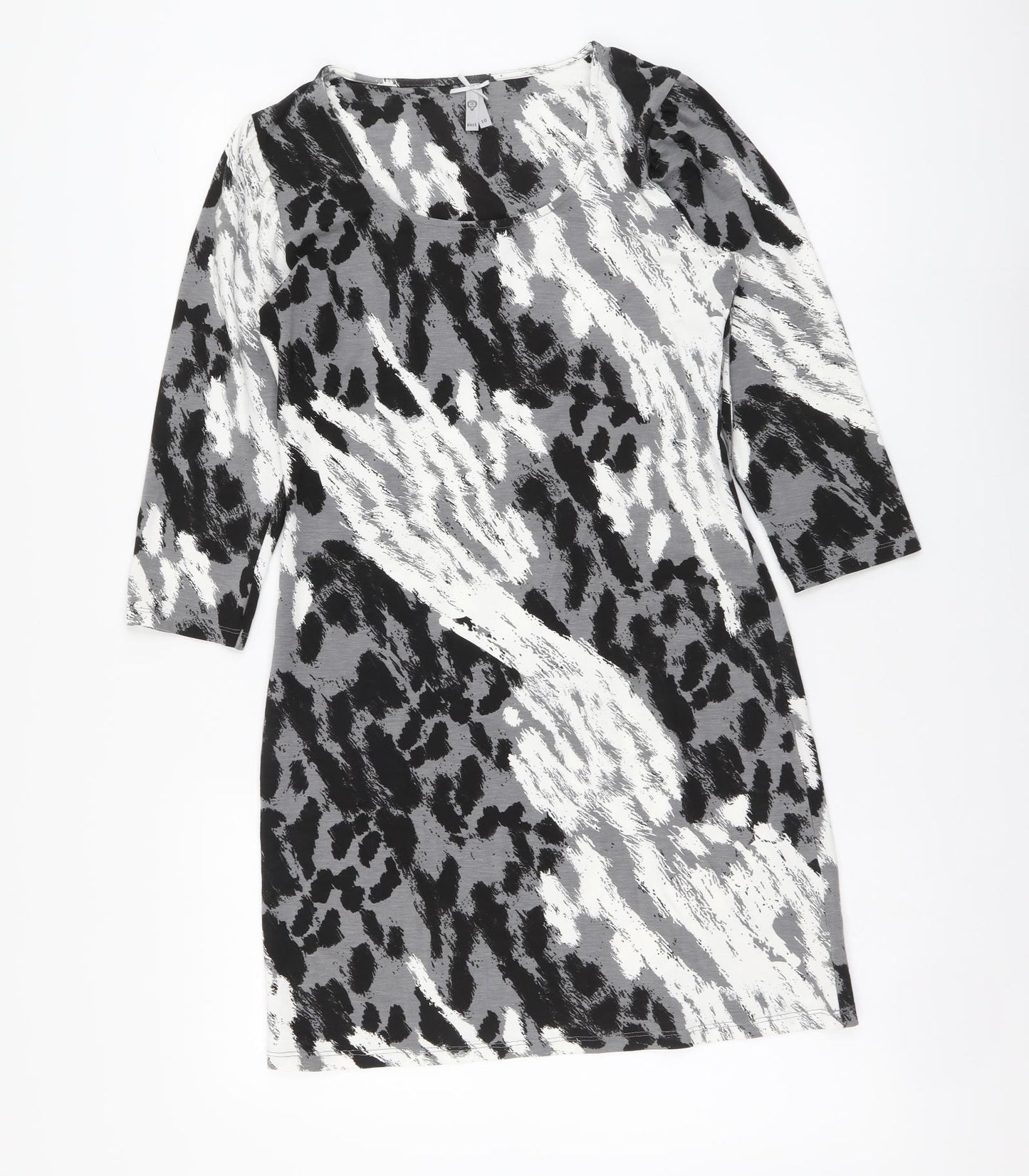 NEXT Womens Multicoloured Geometric Viscose Mermaid Size 10 Round Neck Pullover