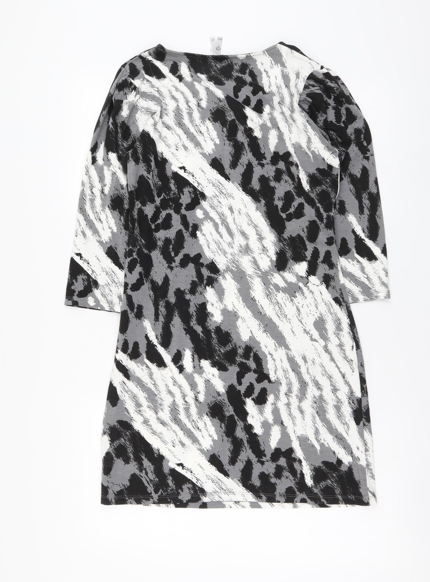 NEXT Womens Multicoloured Geometric Viscose Mermaid Size 10 Round Neck Pullover