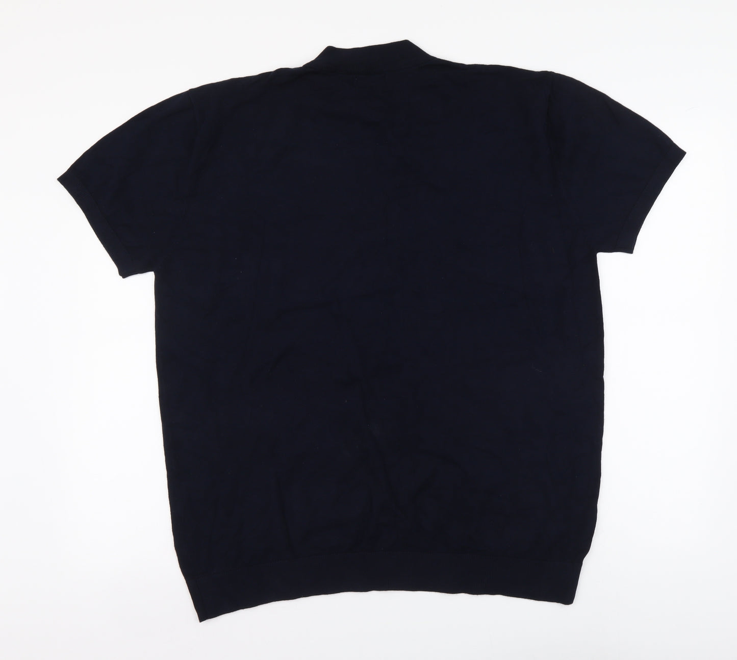 Zara Mens Blue Mock Neck Viscose Pullover Jumper Size 2XL