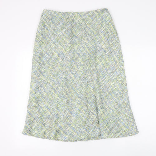 Preworn Womens Multicoloured Acrylic A-Line Skirt Size 14 Zip