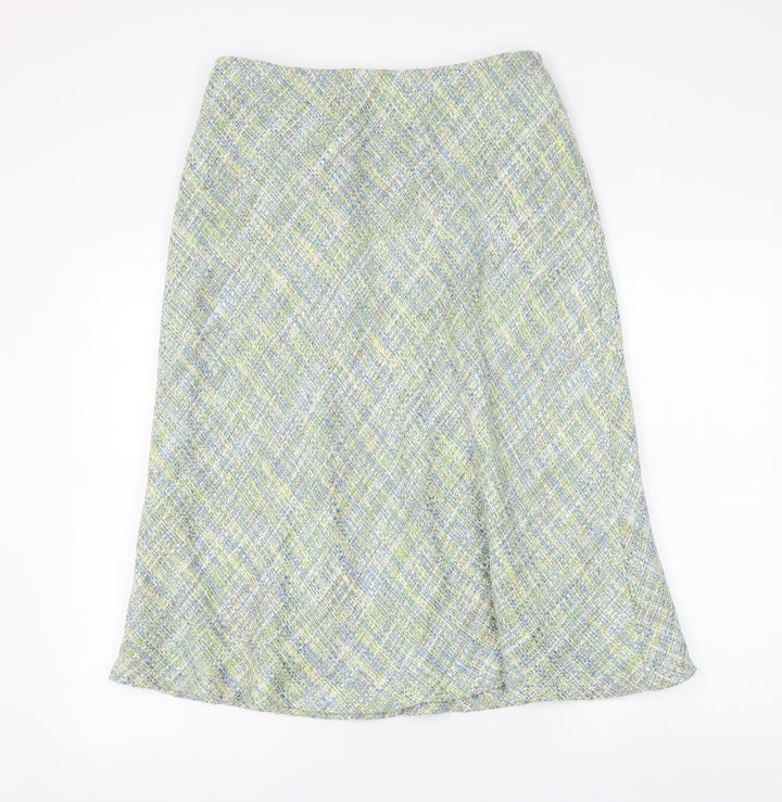 Preworn Womens Multicoloured Acrylic A-Line Skirt Size 14 Zip