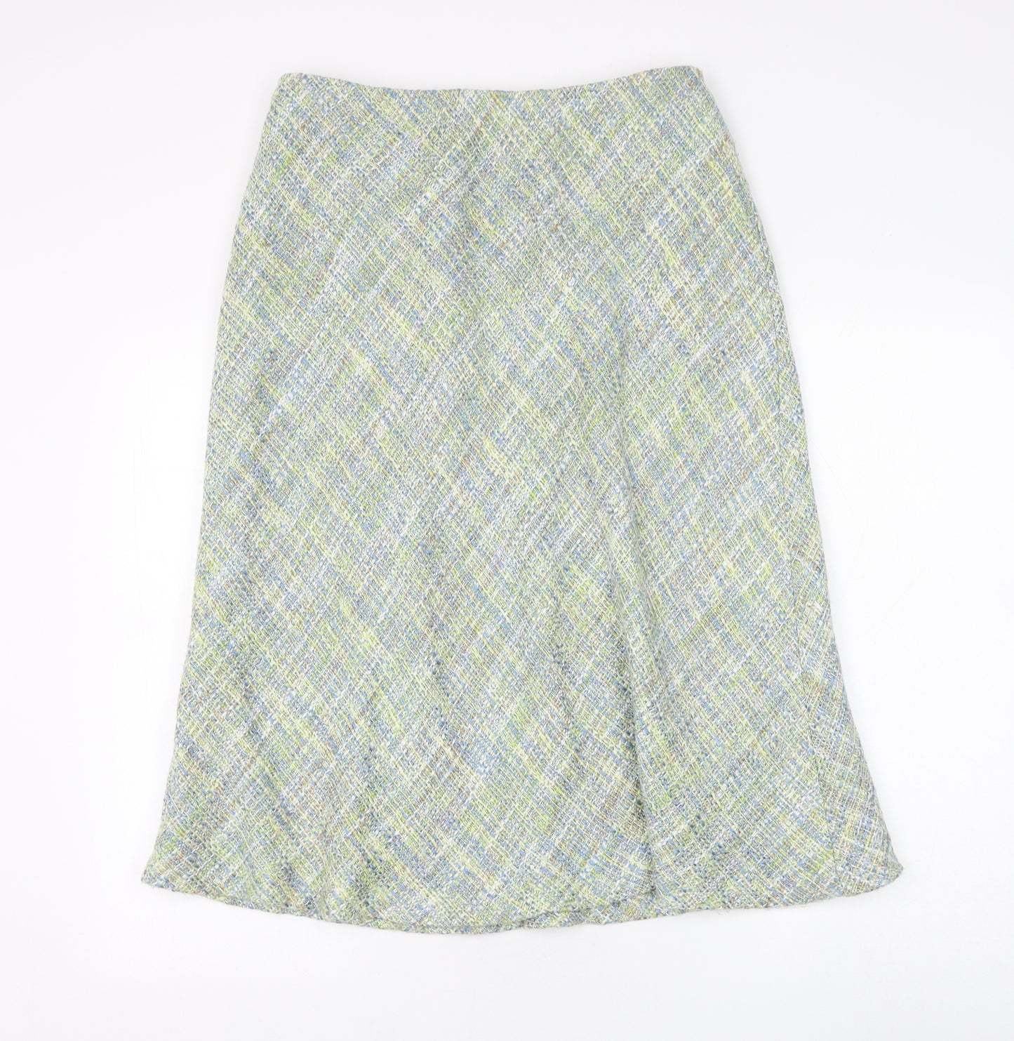 Preworn Womens Multicoloured Acrylic A-Line Skirt Size 14 Zip