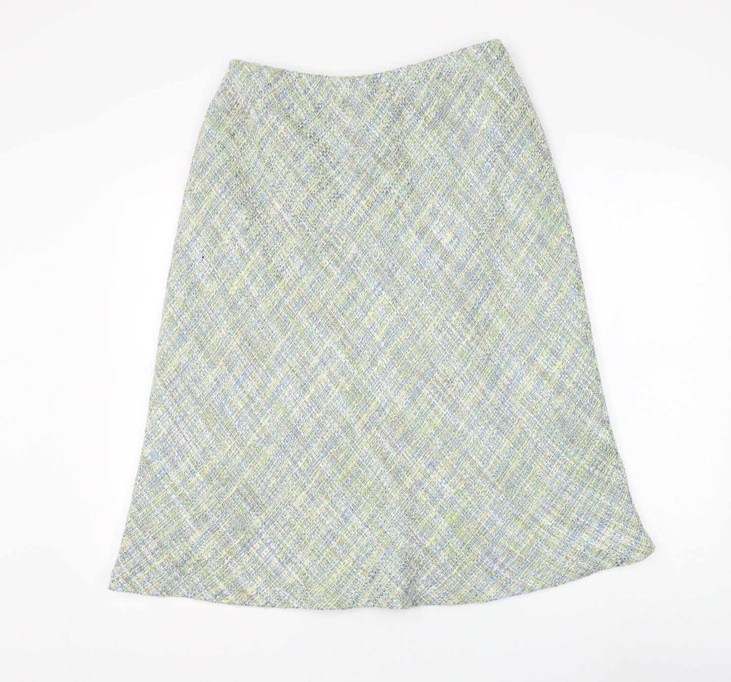Preworn Womens Multicoloured Acrylic A-Line Skirt Size 14 Zip