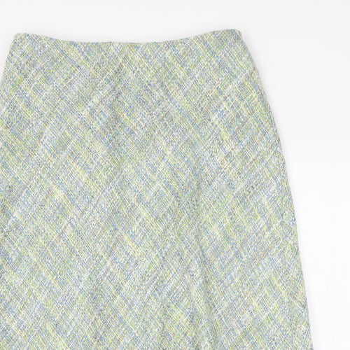 Preworn Womens Multicoloured Acrylic A-Line Skirt Size 14 Zip