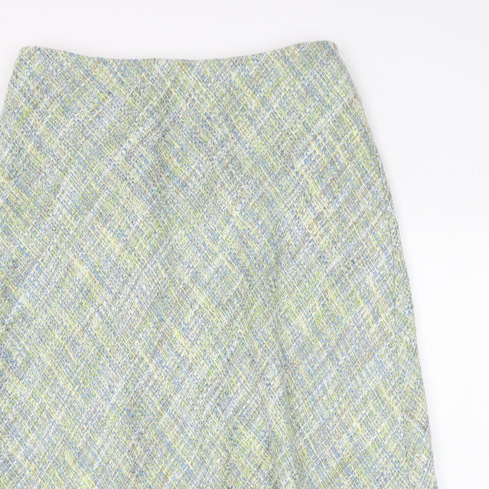 Preworn Womens Multicoloured Acrylic A-Line Skirt Size 14 Zip