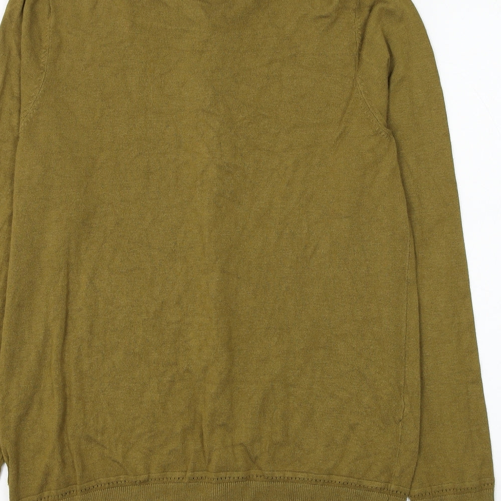 TU Womens Green Round Neck Viscose Cardigan Jumper Size 16