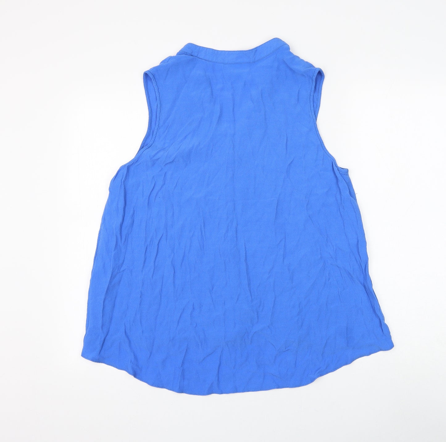 Wallis Womens Blue Viscose Basic Button-Up Size XL V-Neck