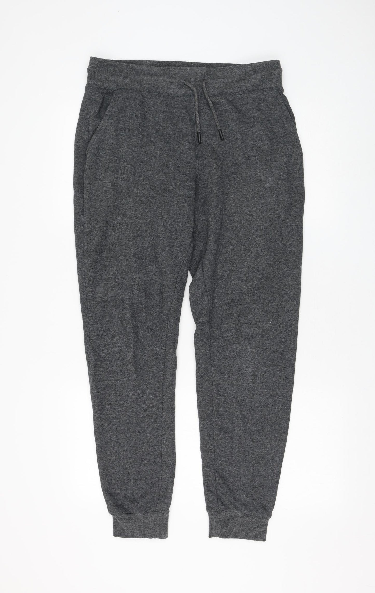 F&F Mens Grey Cotton Jogger Trousers Size M L28 in Regular Drawstring