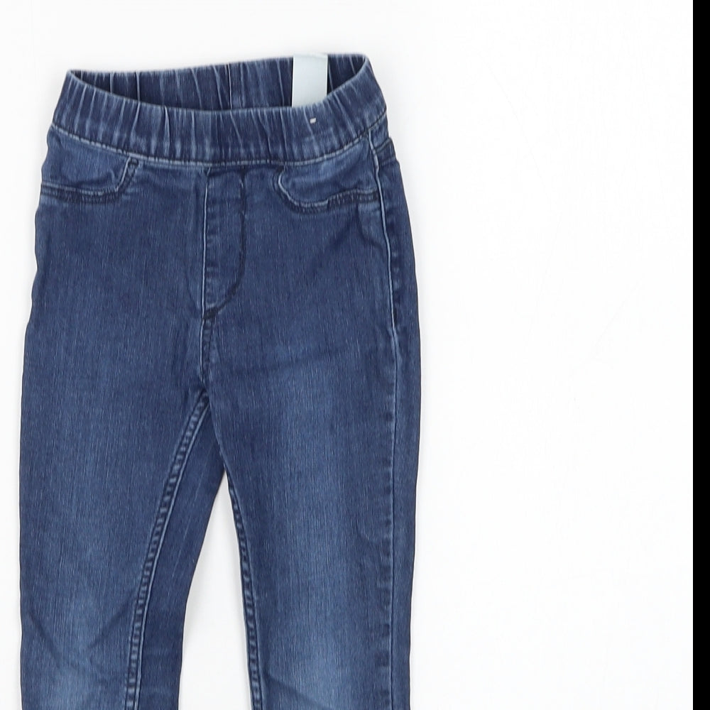 H&M Girls Blue Cotton Jegging Jeans Size 2-3 Years Regular Pullover