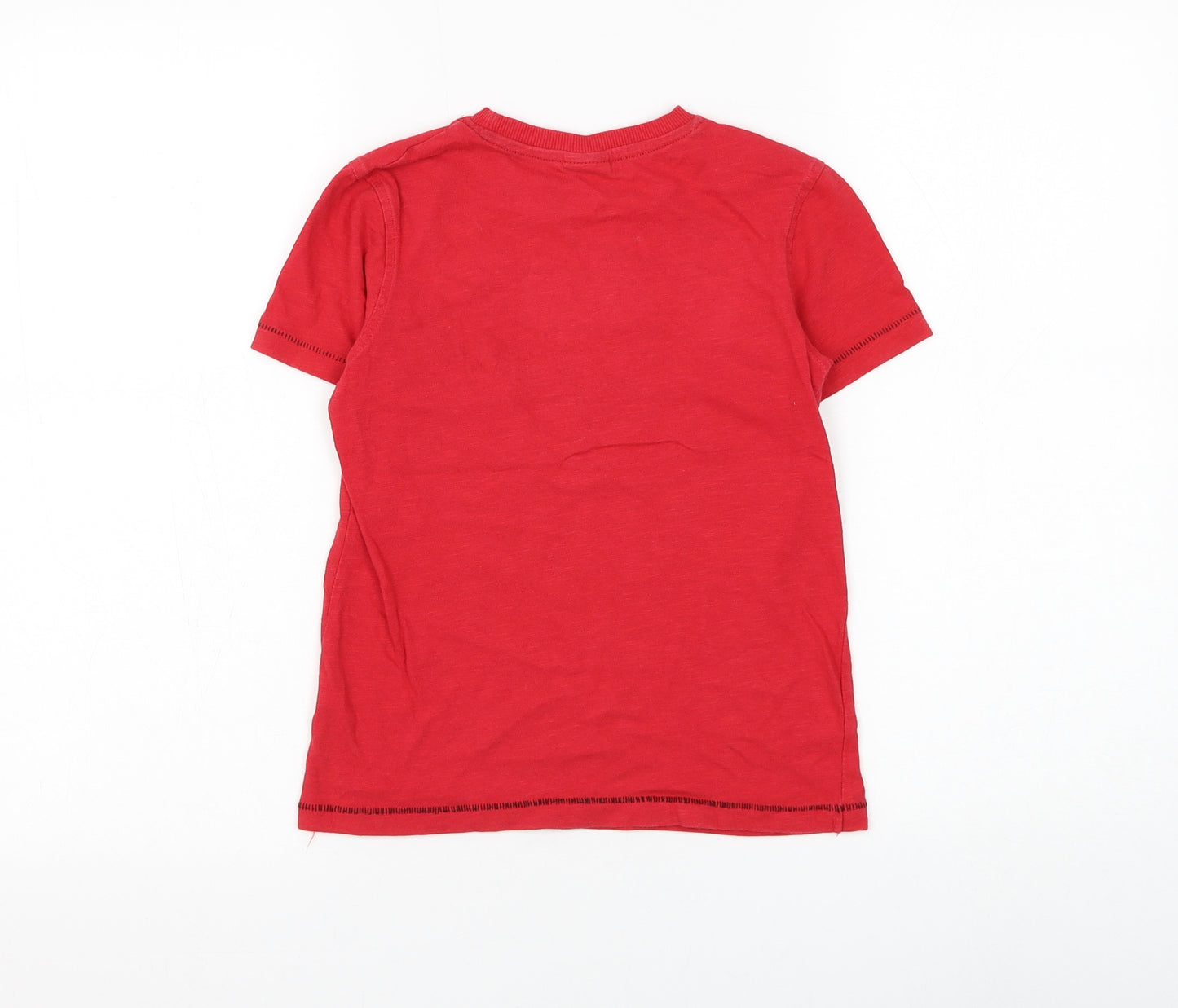George Boys Red Cotton Basic T-Shirt Size 7-8 Years Round Neck Pullover - Star Wars