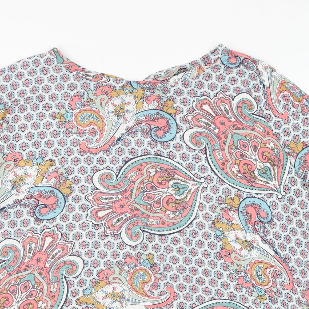 Marks and Spencer Womens Multicoloured Paisley Polyester Basic Blouse Size M Round Neck