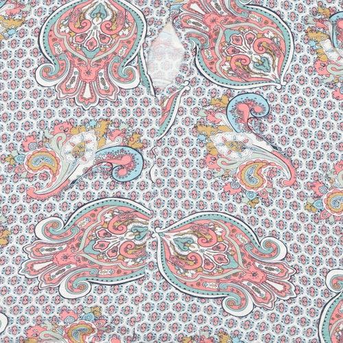 Marks and Spencer Womens Multicoloured Paisley Polyester Basic Blouse Size M Round Neck