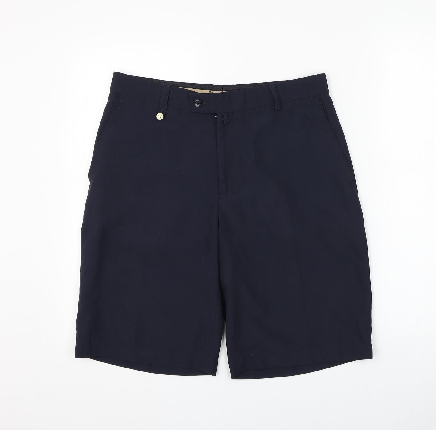 GOLFINO Mens Blue Polyester Bermuda Shorts Size 38 in L10 in Regular Zip - Golf