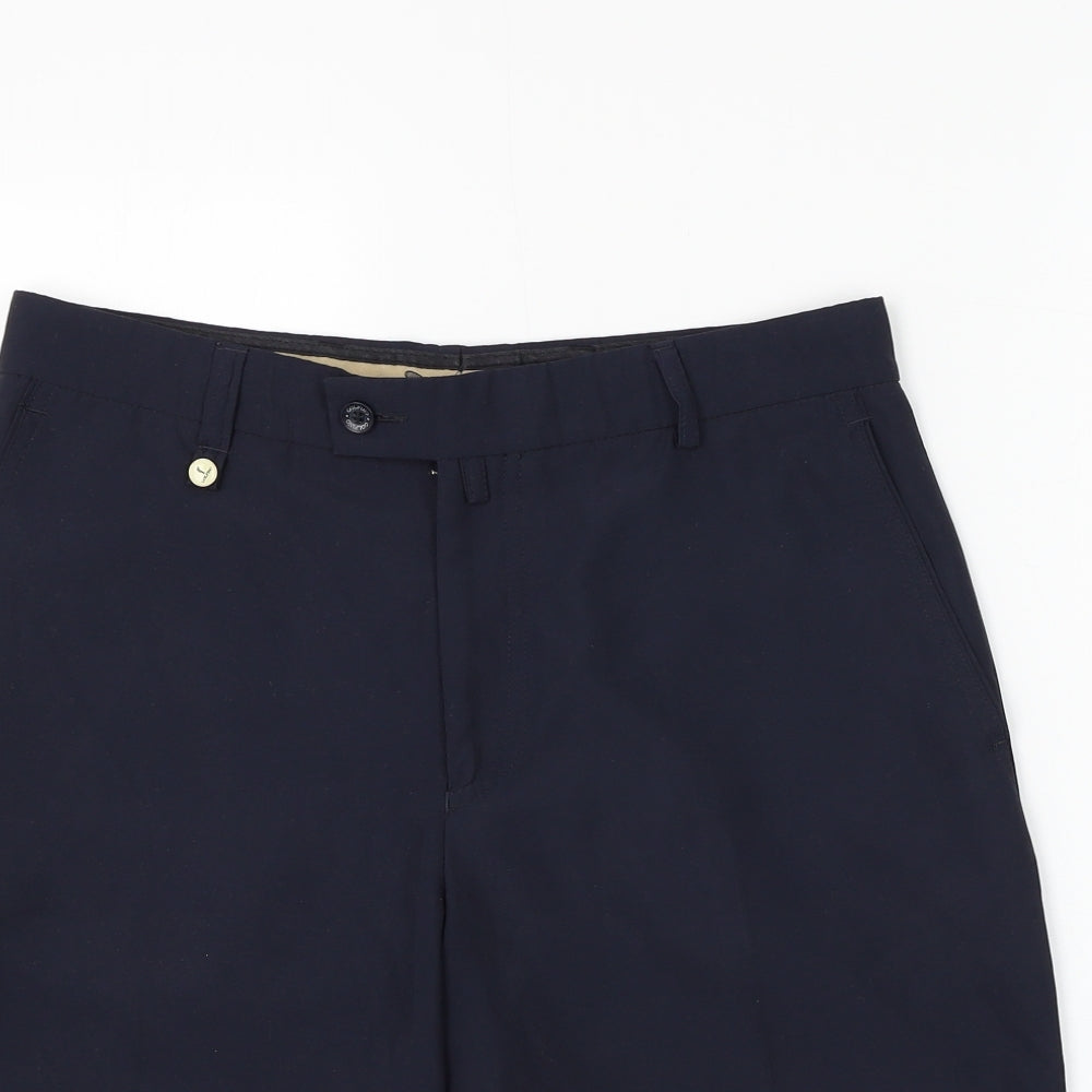 GOLFINO Mens Blue Polyester Bermuda Shorts Size 38 in L10 in Regular Zip - Golf