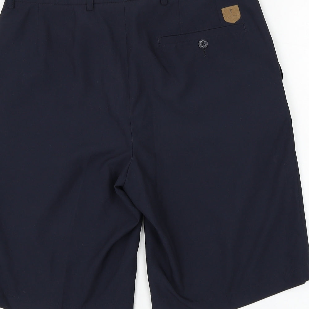 GOLFINO Mens Blue Polyester Bermuda Shorts Size 38 in L10 in Regular Zip - Golf