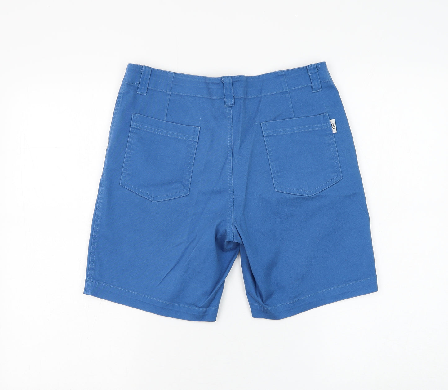 P2 Mens Blue Cotton Chino Shorts Size 32 in L8 in Regular Zip