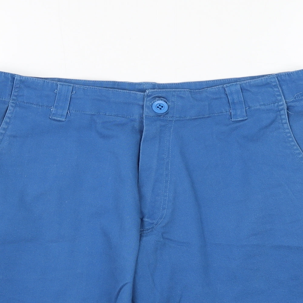 P2 Mens Blue Cotton Chino Shorts Size 32 in L8 in Regular Zip