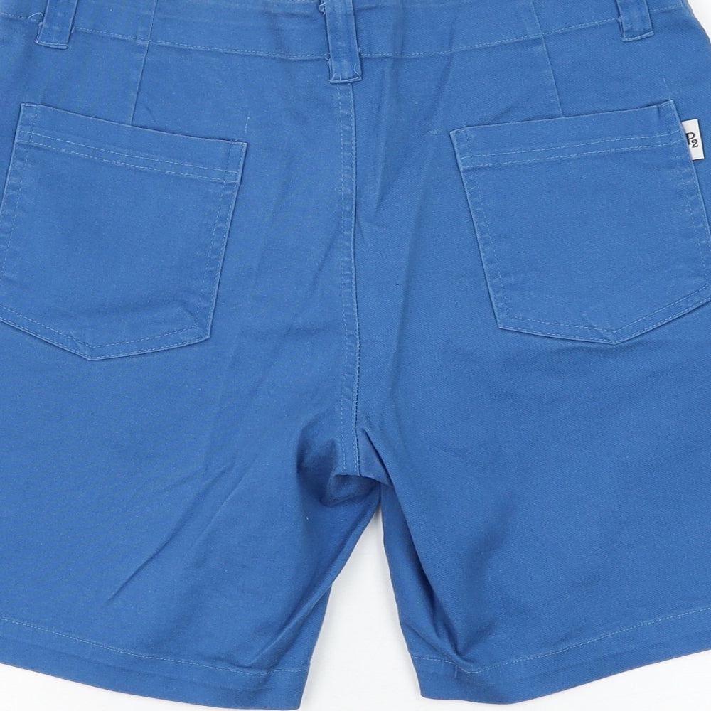 P2 Mens Blue Cotton Chino Shorts Size 32 in L8 in Regular Zip