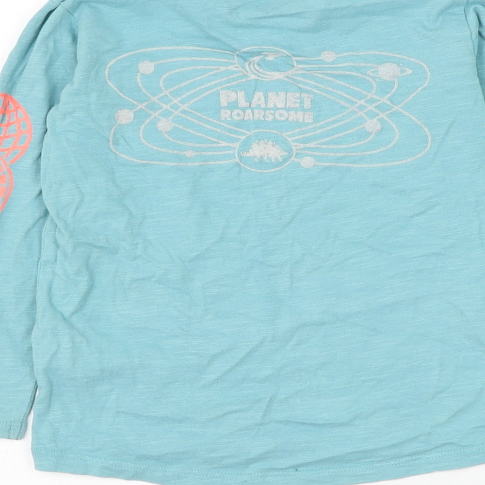 NEXT Boys Blue Cotton Basic T-Shirt Size 3-4 Years Round Neck Pullover - Roarsome Dinosaur