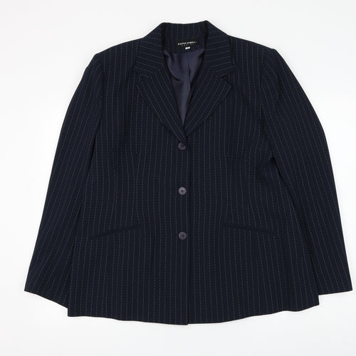 Daniel Design Womens Blue Striped Jacket Blazer Size 20 Button