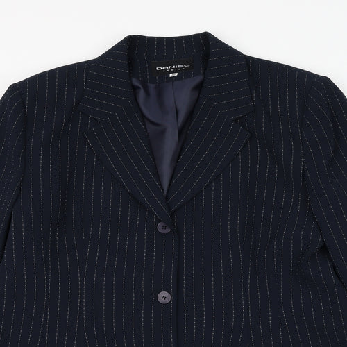 Daniel Design Womens Blue Striped Jacket Blazer Size 20 Button
