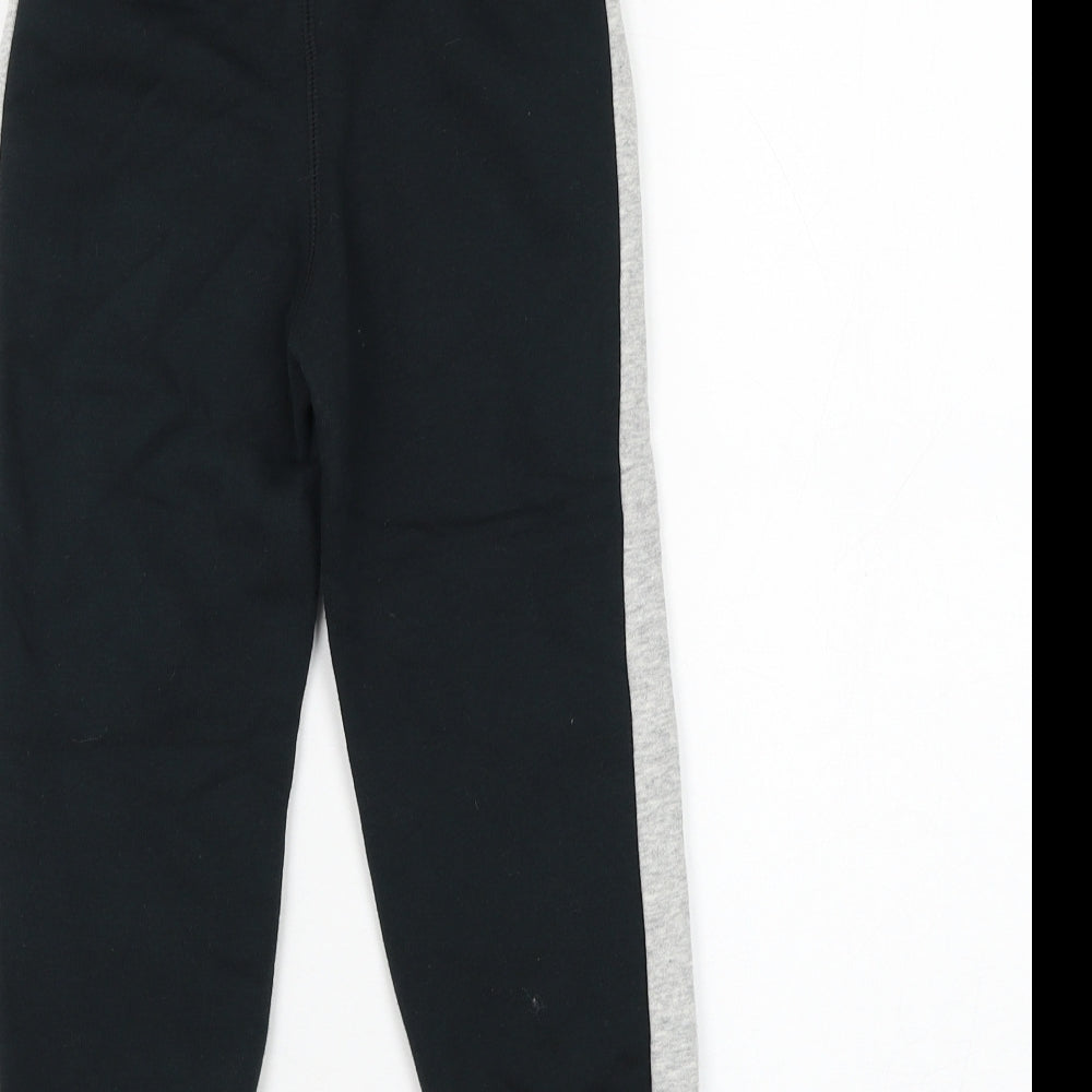 OshKosh B’gosh Boys Black Cotton Jogger Trousers Size 4 Years Regular Drawstring