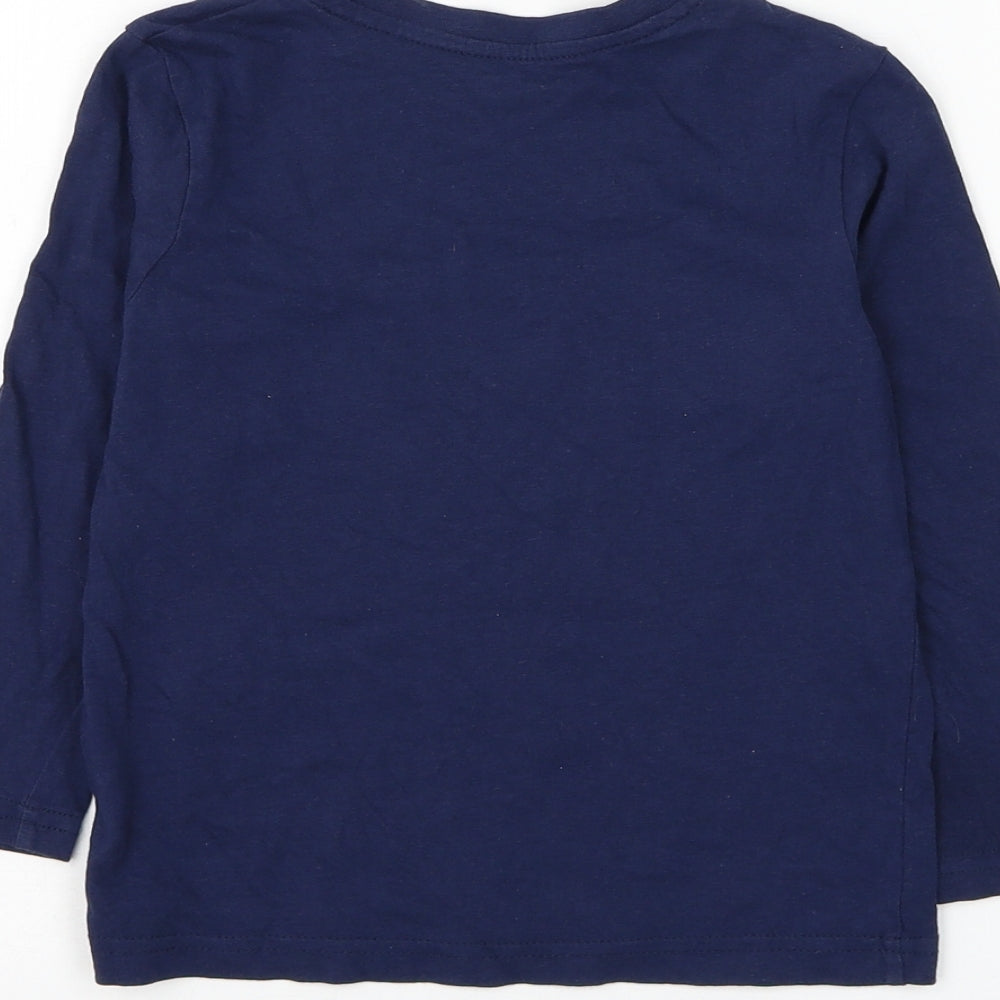 Primark Boys Blue Cotton Basic T-Shirt Size 4-5 Years Round Neck Pullover - Epic