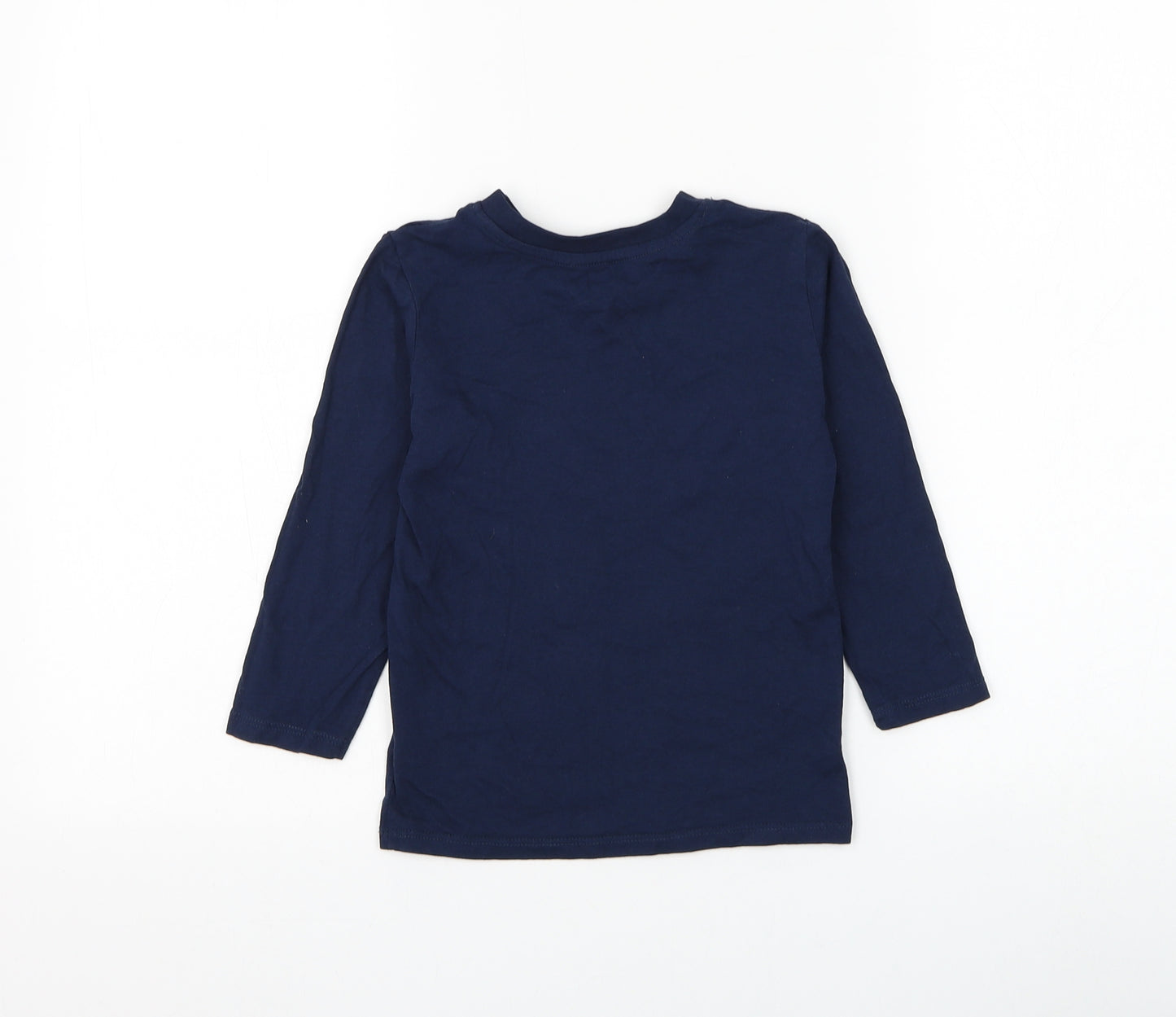 Dunnes Stores Boys Blue Cotton Basic T-Shirt Size 4-5 Years Round Neck Pullover - Wild Sport