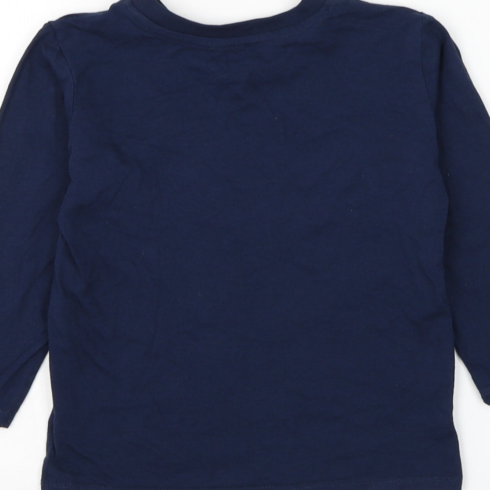 Dunnes Stores Boys Blue Cotton Basic T-Shirt Size 4-5 Years Round Neck Pullover - Wild Sport