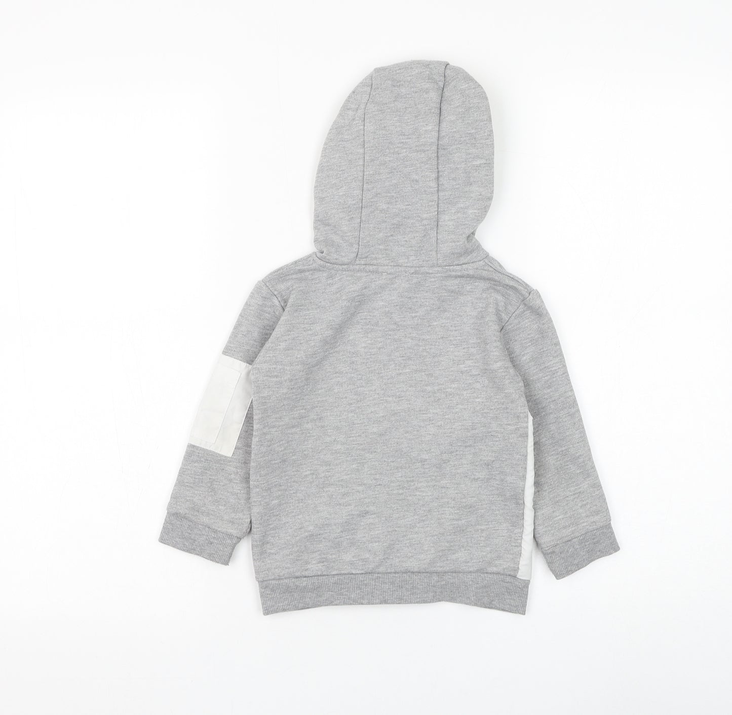 River Island Boys Grey Cotton Pullover Hoodie Size 2-3 Years Pullover - Mini Man
