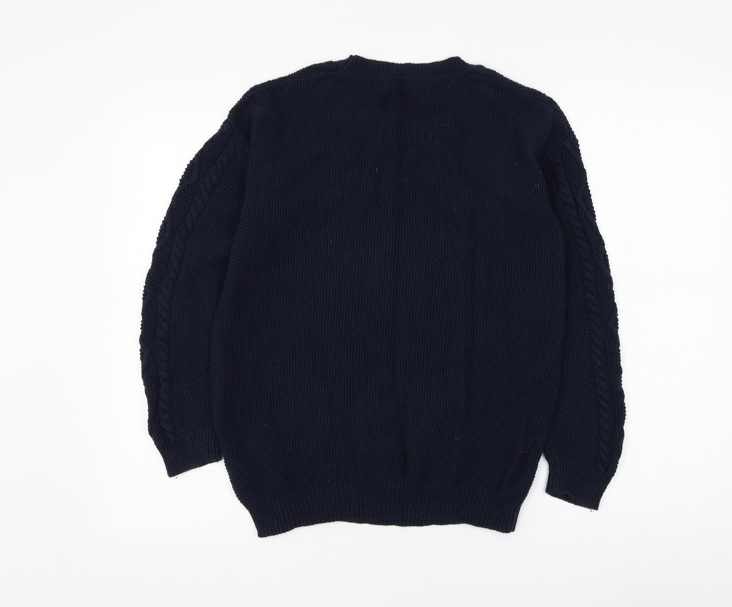 Code Collection Mens Blue Round Neck Polyester Pullover Jumper Size M