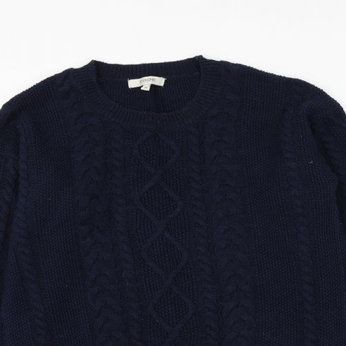 Code Collection Mens Blue Round Neck Polyester Pullover Jumper Size M