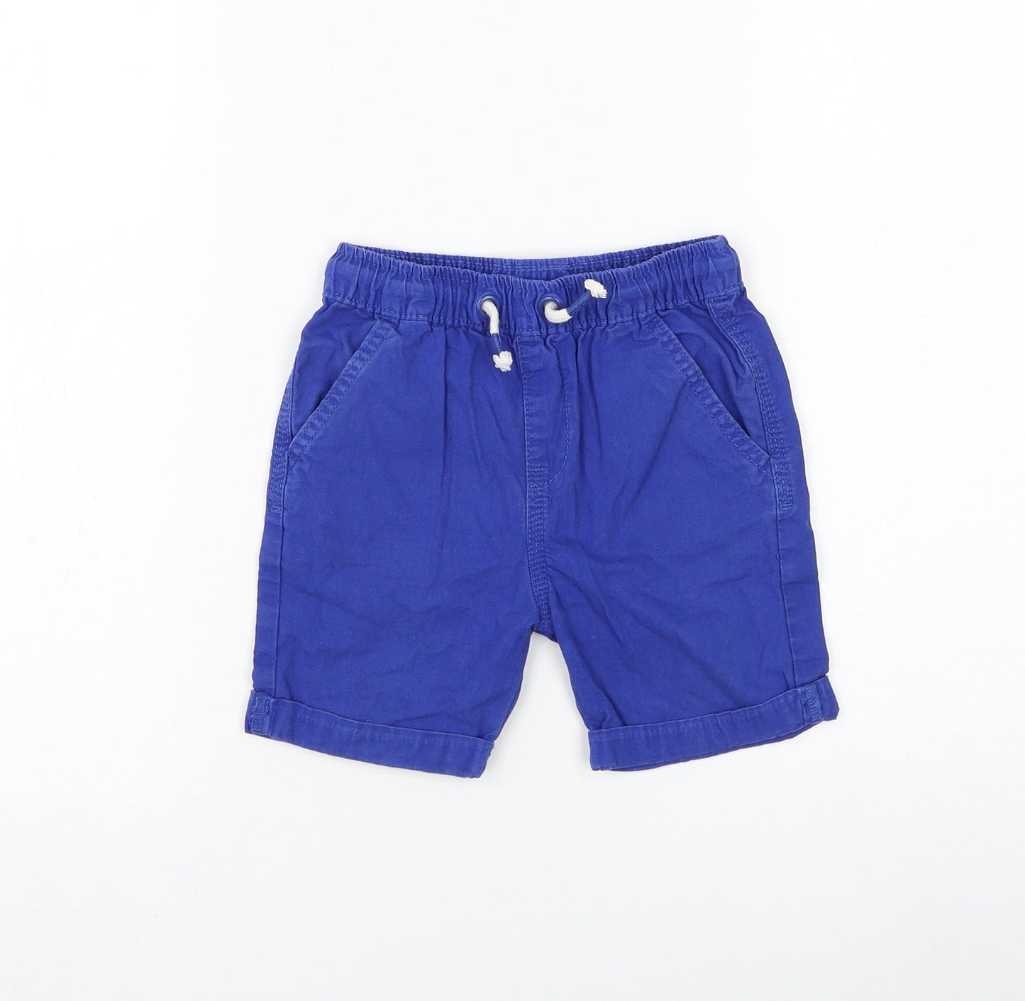 George Boys Blue Cotton Bermuda Shorts Size 3-4 Years Regular Drawstring