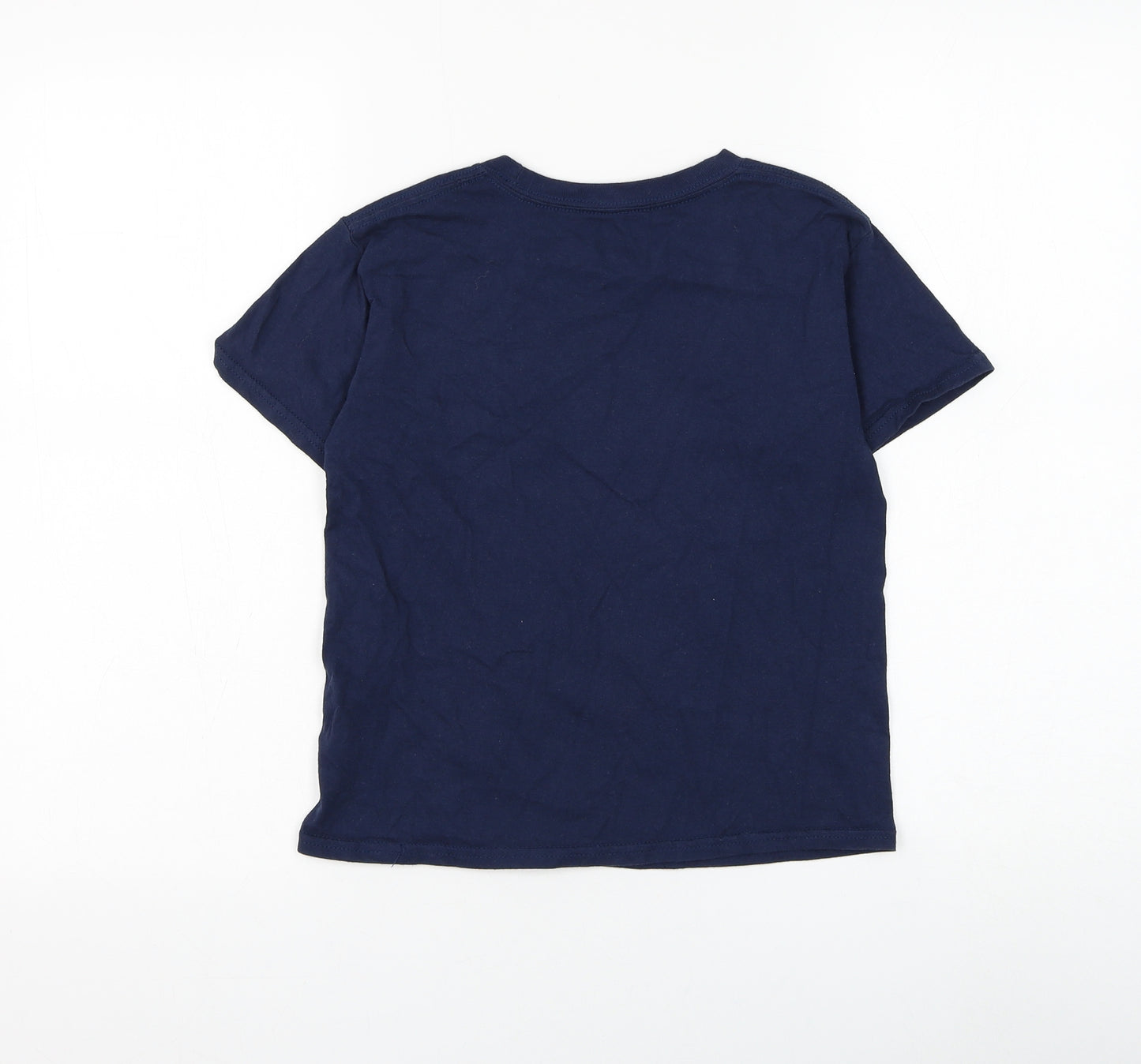 Marvel Boys Blue Cotton Basic T-Shirt Size 5-6 Years Round Neck Pullover - Avengers Assemble