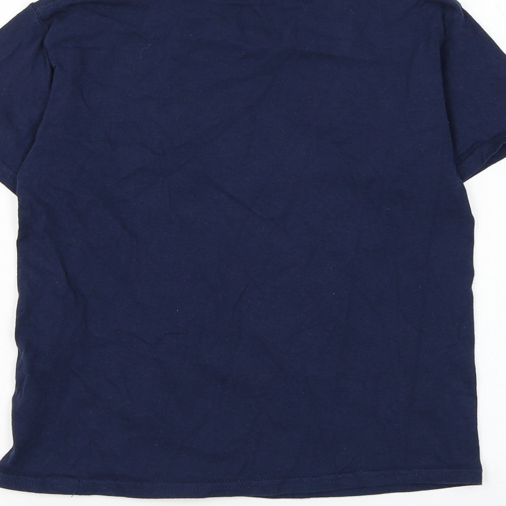 Marvel Boys Blue Cotton Basic T-Shirt Size 5-6 Years Round Neck Pullover - Avengers Assemble