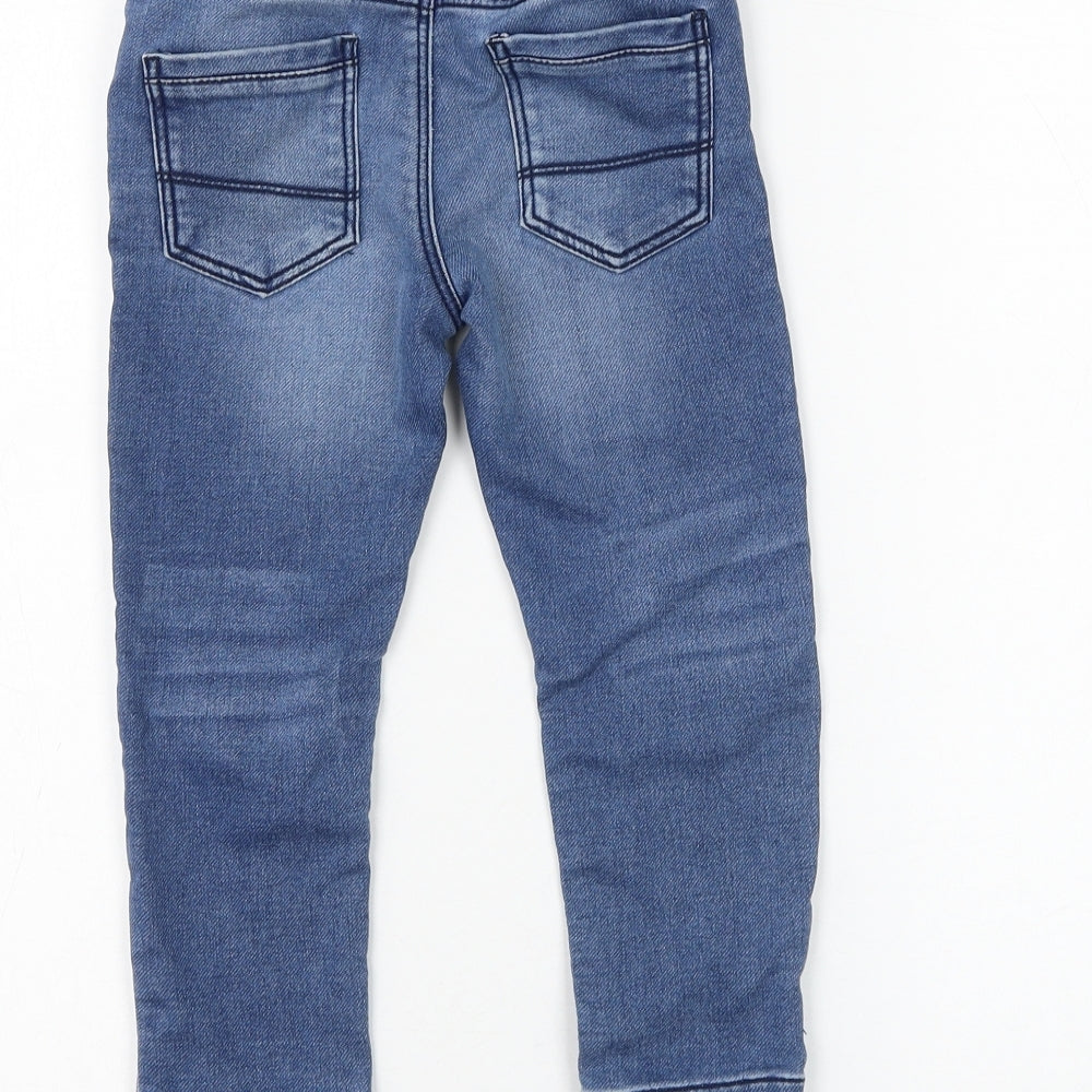 TU Boys Blue Cotton Straight Jeans Size 2-3 Years Regular Drawstring