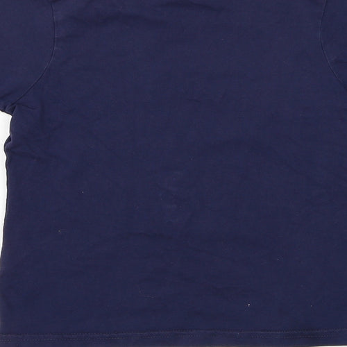 George Boys Blue Cotton Basic T-Shirt Size 4-5 Years Round Neck Pullover - Crocodile