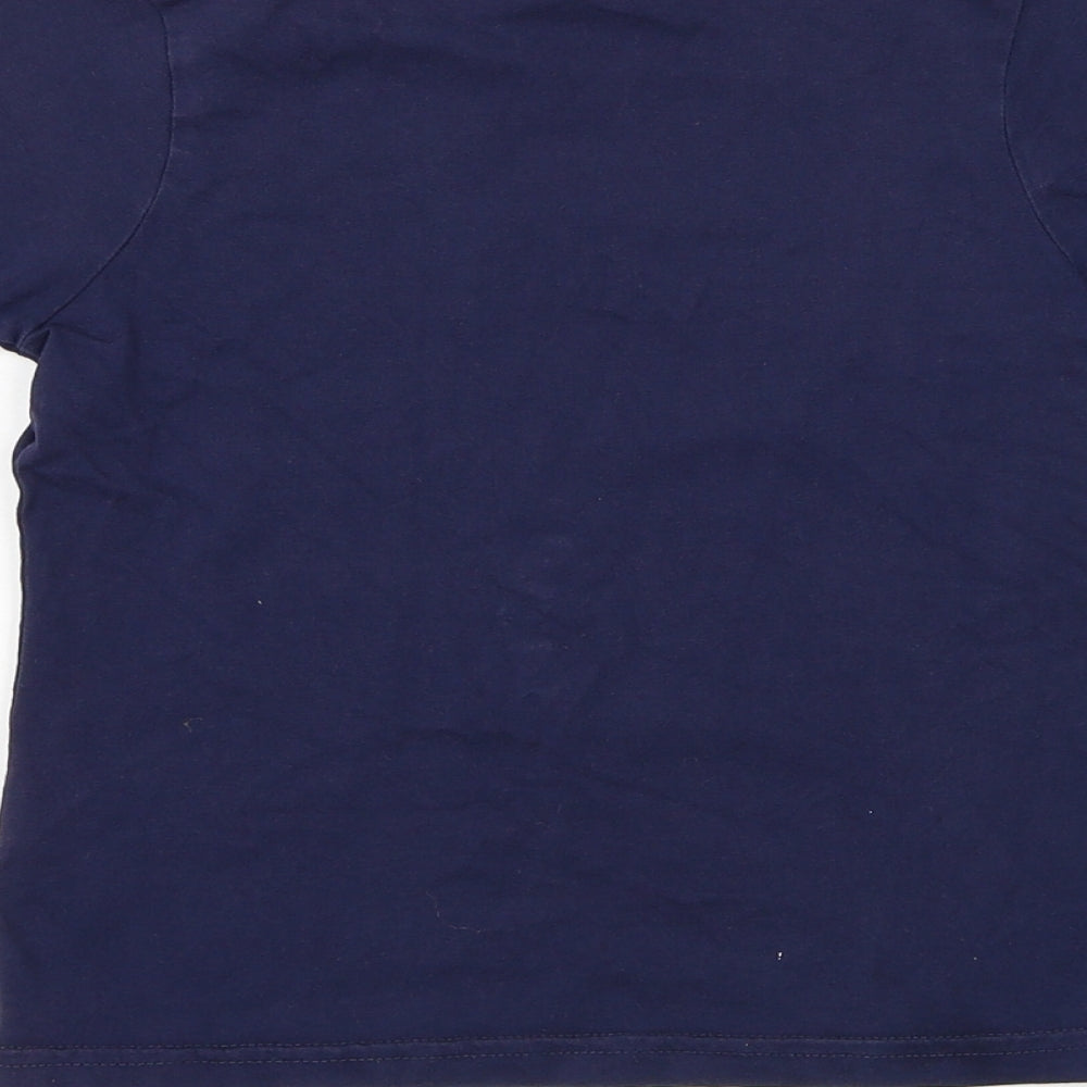 George Boys Blue Cotton Basic T-Shirt Size 4-5 Years Round Neck Pullover - Crocodile