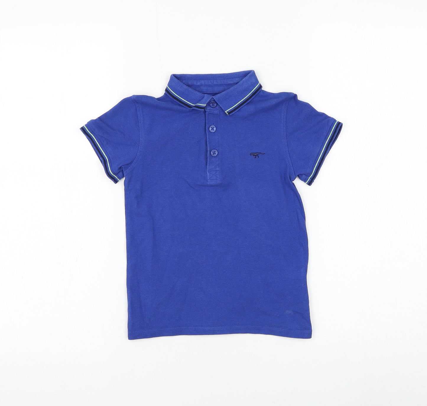 Blue Zoo Boys Blue Cotton Basic Polo Size 4-5 Years Collared Button