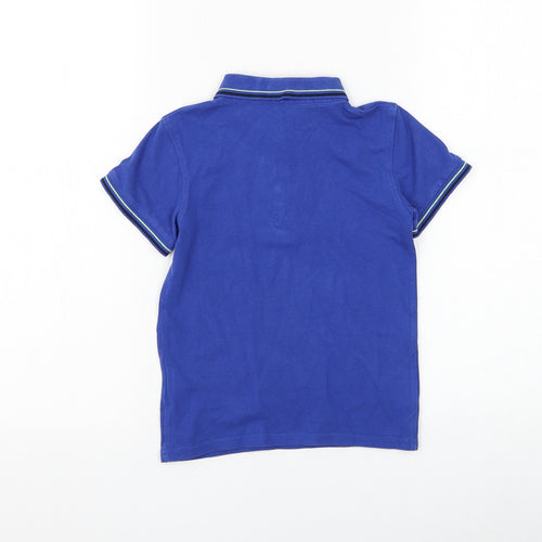 Blue Zoo Boys Blue Cotton Basic Polo Size 4-5 Years Collared Button