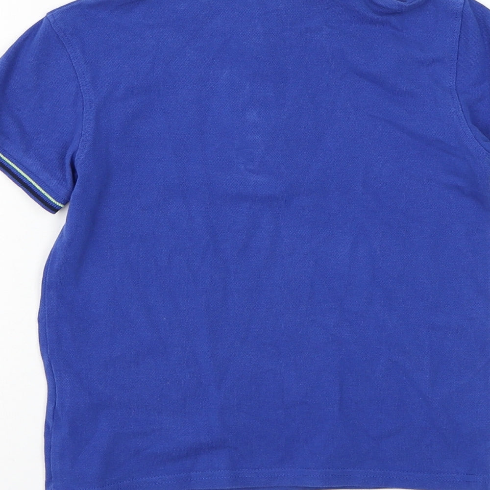 Blue Zoo Boys Blue Cotton Basic Polo Size 4-5 Years Collared Button