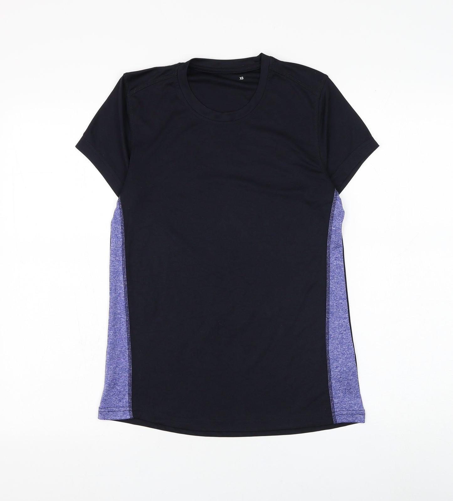 Preworn Womens Black Polyester Basic T-Shirt Size XS Round Neck Pullover